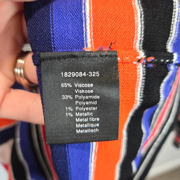 Claudia Strater Amsterdam Light Sweater Pullover Orange Metallic Stripe 36 US 4 - Picture 4 of 7